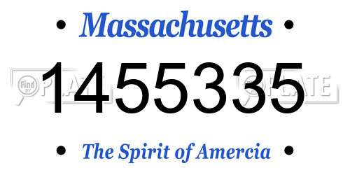 1455335 Massachusetts License Plate