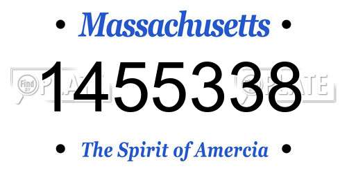 1455338 Massachusetts License Plate