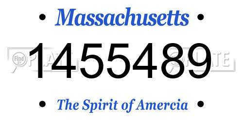 1455489 Massachusetts License Plate