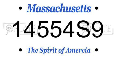 14554S9 Massachusetts License Plate