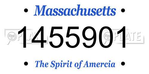 1455901 Massachusetts License Plate