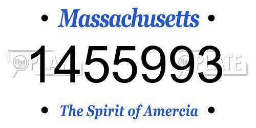 1455993 Massachusetts License Plate