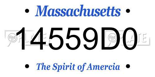 14559D0 Massachusetts License Plate
