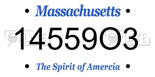 14559O3 Massachusetts License Plate