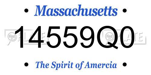 14559Q0 Massachusetts License Plate