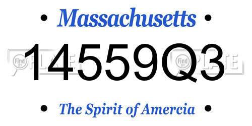 14559Q3 Massachusetts License Plate