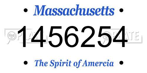 1456254 Massachusetts License Plate