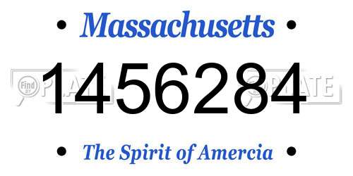 1456284 Massachusetts License Plate