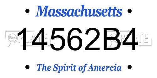 14562B4 Massachusetts License Plate