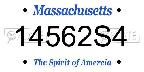 14562S4 Massachusetts License Plate