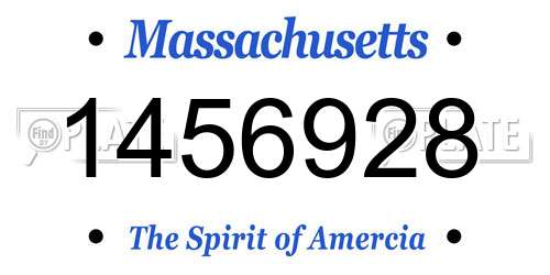 1456928 Massachusetts License Plate