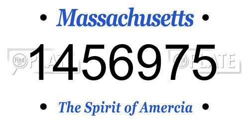 1456975 Massachusetts License Plate