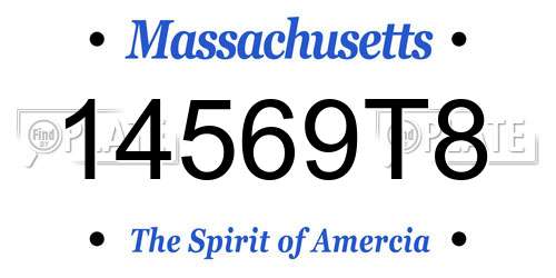 14569T8 Massachusetts License Plate