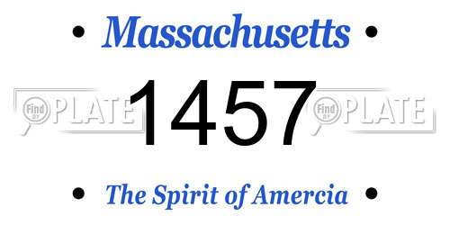 1457 Massachusetts License Plate