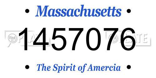 1457076 Massachusetts License Plate