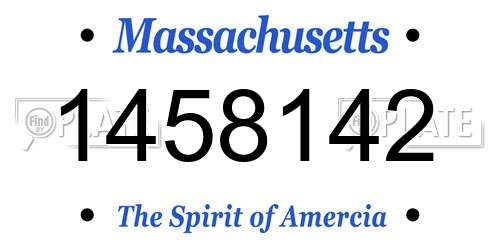 1458142 Massachusetts License Plate