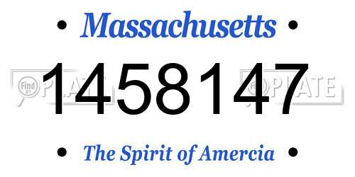 1458147 Massachusetts License Plate