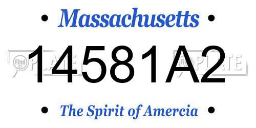 14581A2 Massachusetts License Plate