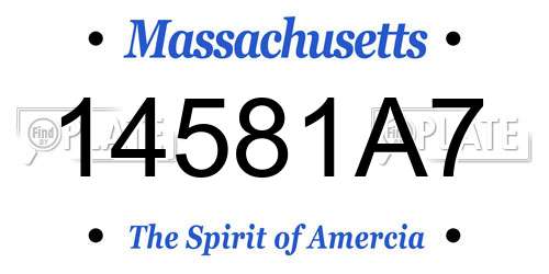 14581A7 Massachusetts License Plate