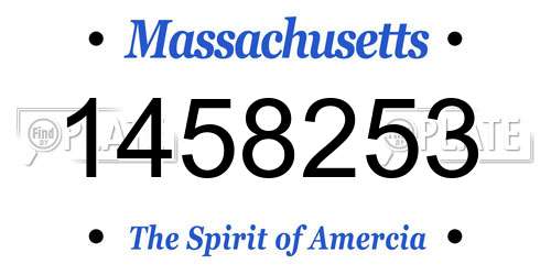1458253 Massachusetts License Plate