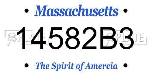 14582B3 Massachusetts License Plate