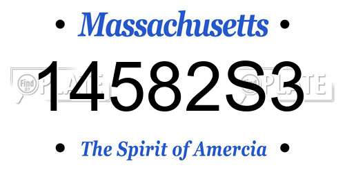 14582S3 Massachusetts License Plate