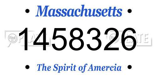 1458326 Massachusetts License Plate