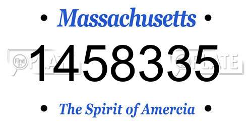 1458335 Massachusetts License Plate