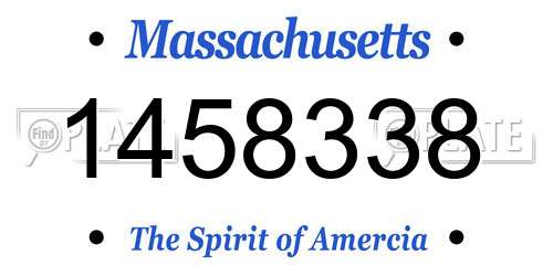 1458338 Massachusetts License Plate