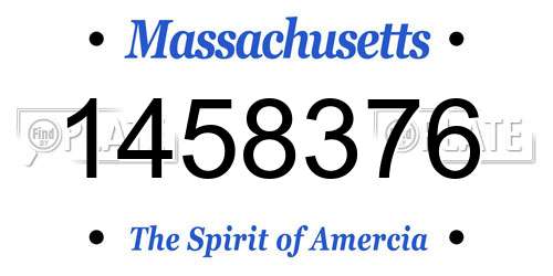 1458376 Massachusetts License Plate