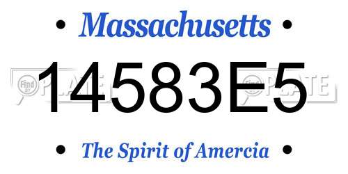 14583E5 Massachusetts License Plate