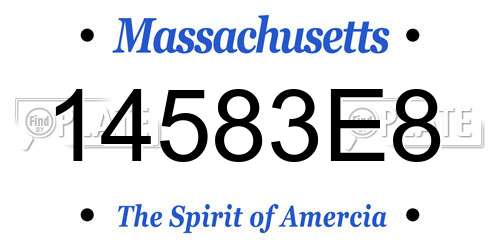 14583E8 Massachusetts License Plate