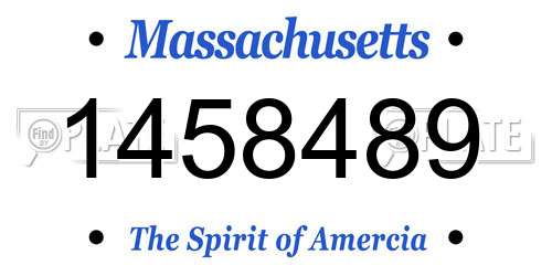 1458489 Massachusetts License Plate
