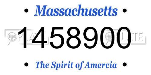 1458900 Massachusetts License Plate