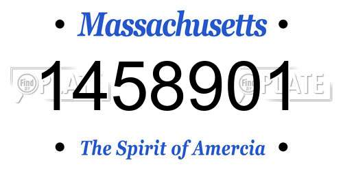 1458901 Massachusetts License Plate