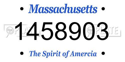 1458903 Massachusetts License Plate