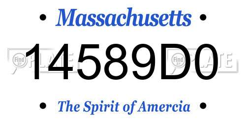14589D0 Massachusetts License Plate