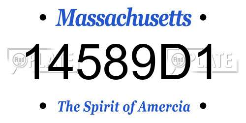 14589D1 Massachusetts License Plate