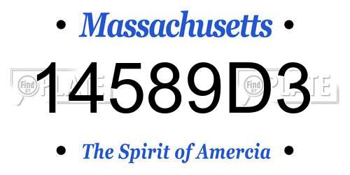 14589D3 Massachusetts License Plate