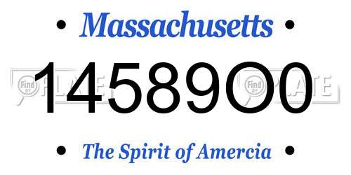 14589O0 Massachusetts License Plate