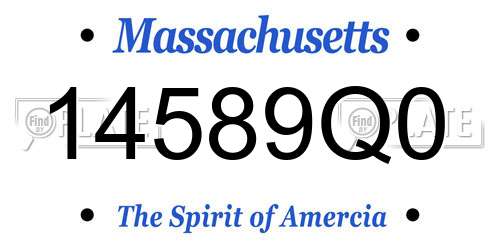 14589Q0 Massachusetts License Plate