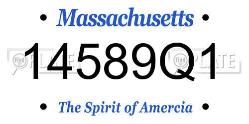 14589Q1 Massachusetts License Plate