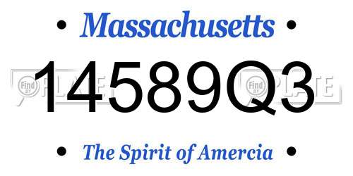 14589Q3 Massachusetts License Plate