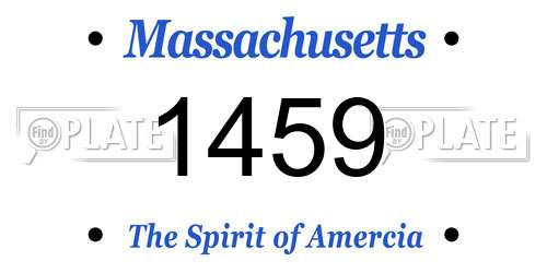 1459 Massachusetts License Plate