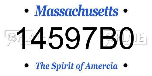 14597B0 Massachusetts License Plate