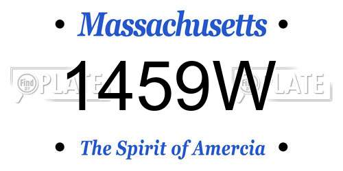 1459W Massachusetts License Plate