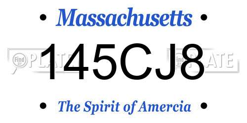 145CJ8 Massachusetts License Plate