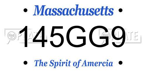 145GG9 Massachusetts License Plate