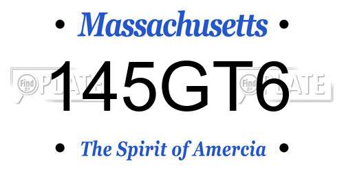 145GT6 Massachusetts License Plate
