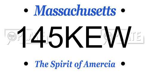 145KEW Massachusetts License Plate
